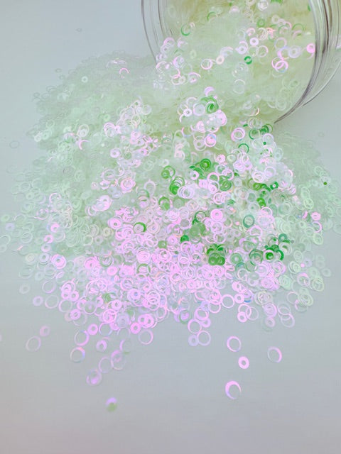 White Pink Green Color Shift Rings Additive LARGE
