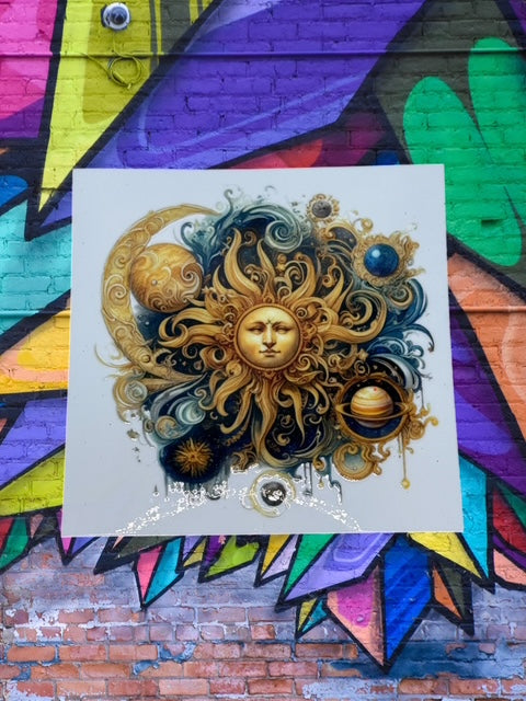 435. Celestial Sun and Moon Decal