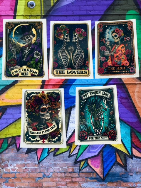 337. Skeleton Tarot Card Decal Bundle 1