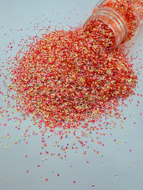 Bubble Glitter 18 - Yellow Pink Orange Custom Mixed Bubble Glitter 7-8