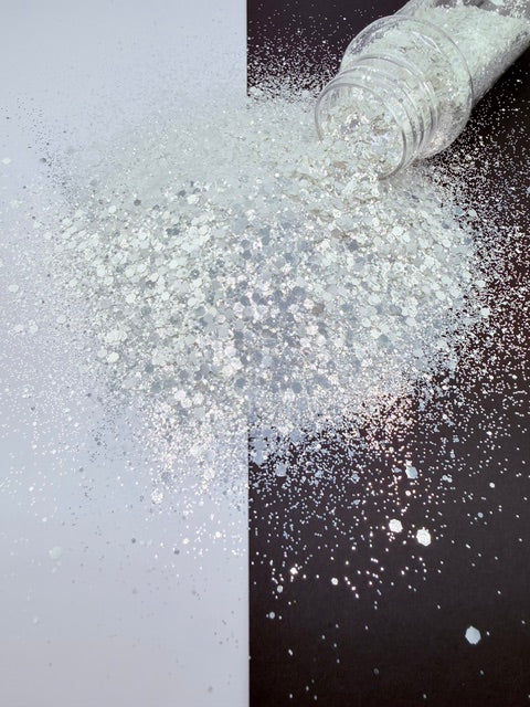 Thunderstorm- Grey White Chunky Mixed Glitter 8-3