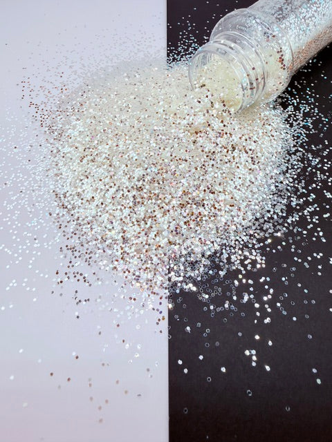 Coconut Beach- White Color Shift Mini Chunky Glitter