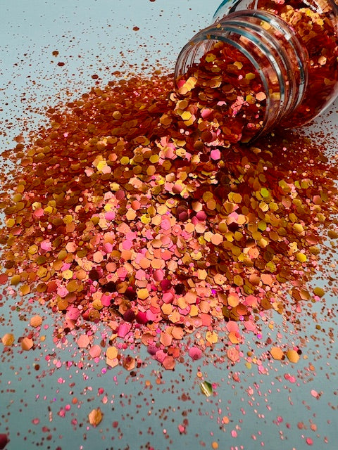 Wolf of Wall Street- Metallic Pink Orange Color Shift Glitter 5-10
