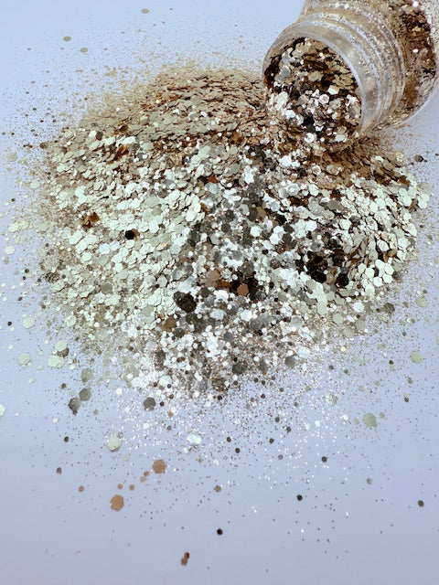 French Vanilla 3- Light Gold Chunky Mixed Glitter