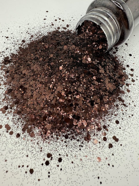 Espresso 2- Dark Brown Chunky Mixed Glitter