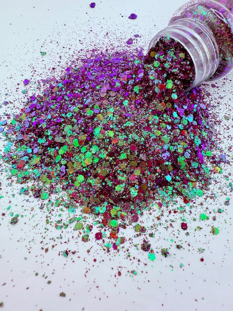 Dragonstone- Purple Striped Color Shift Chunky Mixed Glitter
