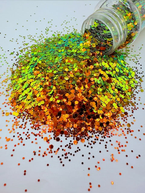 Golden Mirage- Gold Orange Green Color Shift Chunky Mixed Glitter