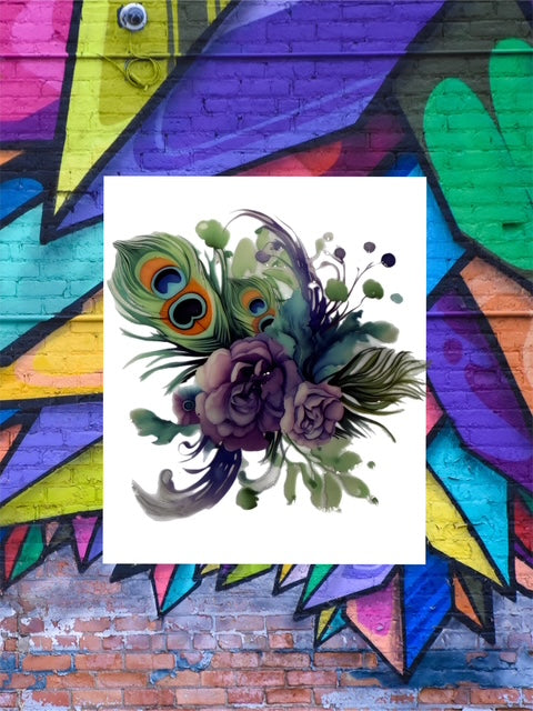 609. Peacock Floral Bouquet