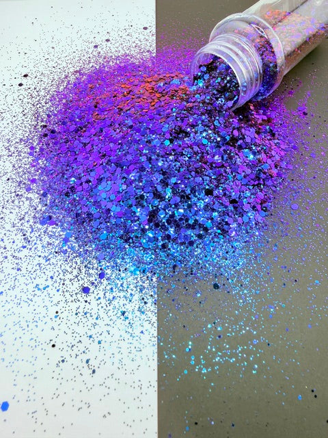 Midnight Toast- Blue Purple Pink Color Shift Chunky Mixed Glitter 13-9