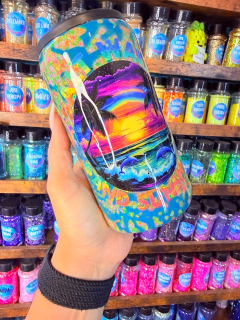 12oz Skinny Powerwash Koozie- GLOW