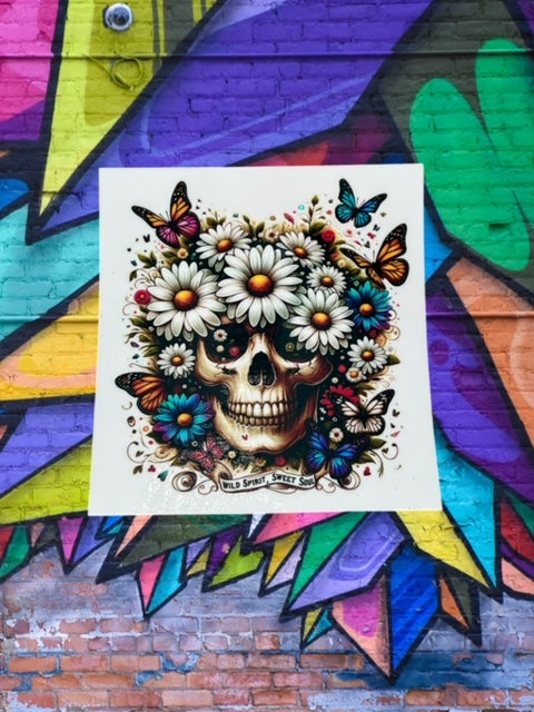 351. Wild Spirit Sweet Soul Skull Decal