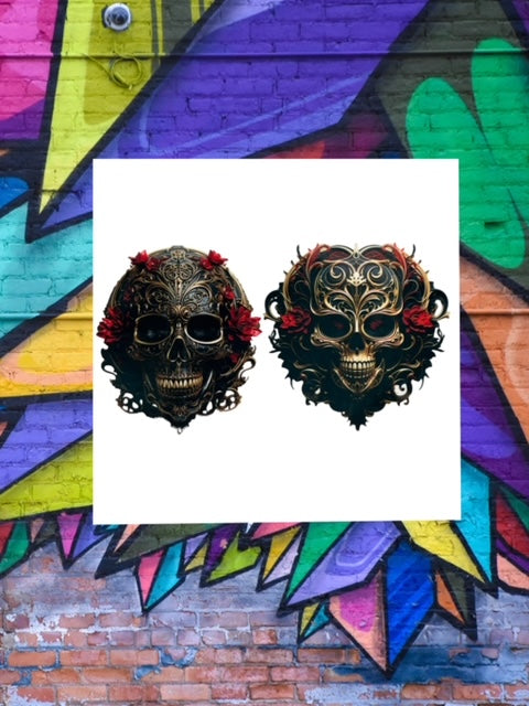 353. Metallic 3D Skull Decal Bundle