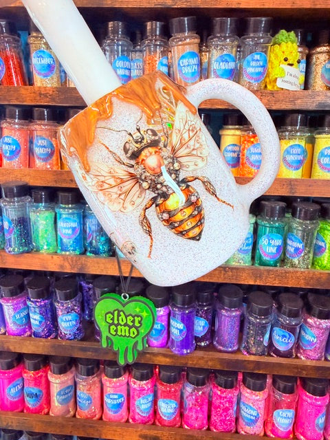 12oz Bee Mug- needs final coat- NOT RTS