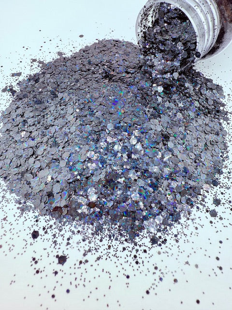 Galactic Black - Holographic Black Chunky Mixed Glitter 11-5
