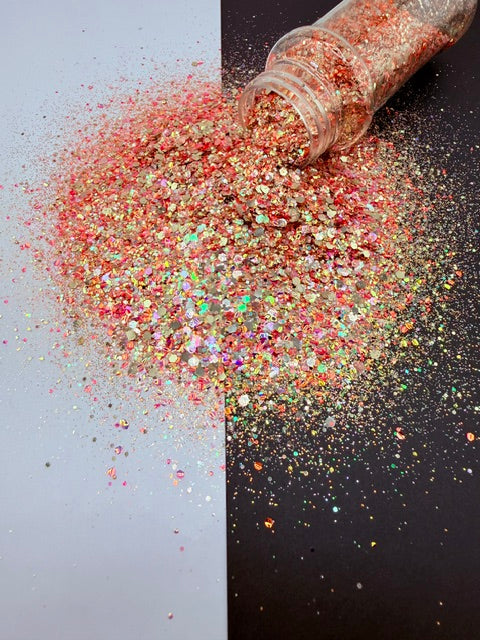 Showgirls Glow- Pink Gold Custom Mixed Chunky Glitter 7-4