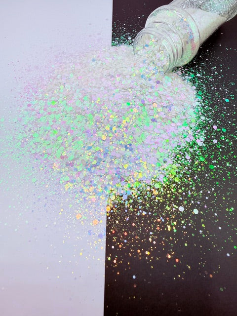 Magnolia Breeze- White Opal Color Shift Chunky Mixed Glitter
