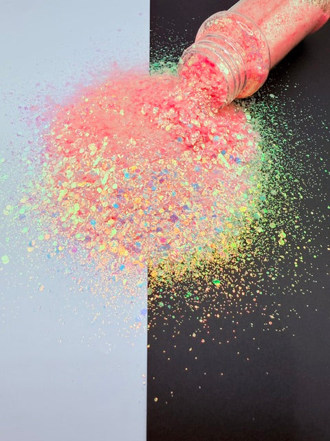 Queen Opal- Pink Peach Opal Glow Chunky Mixed Glitter