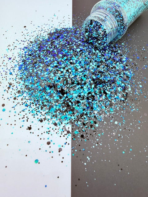 Mosh Pit- Blue Black Textured Custom Chunky Mixed Glitter
