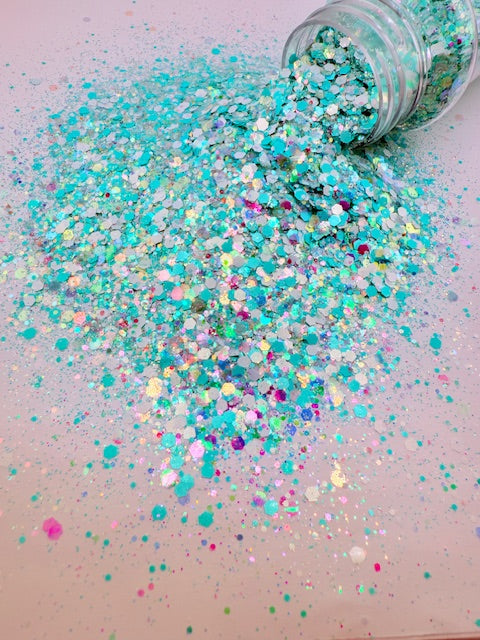 Starlight Tour - Mint White Opal Custom Mixed Chunky Glitter 11-4