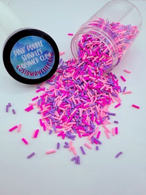 Pink and Purple Sprinkles - Polymer Clay Pieces 11-6