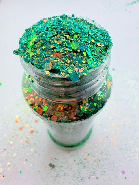 Jungle Gemini- Green Color Shift Chunky Mixed Glitter