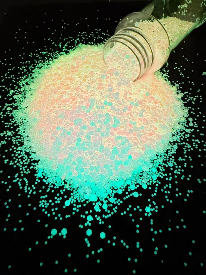 Painted Petal- Pink Color Shift Chunk Mixed Glow Glitter