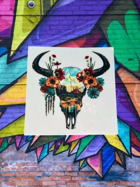 365. Cow Skull Scene Decal