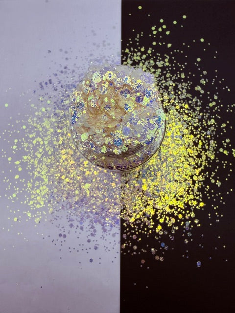 Vanilla Pop- Blue Gold Color Shift Textured Chunky Mixed Glitter 5-9