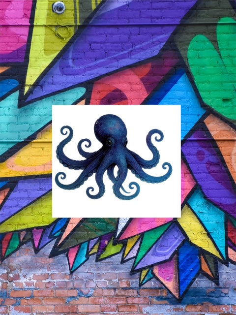 471. Blue Octopus Decal