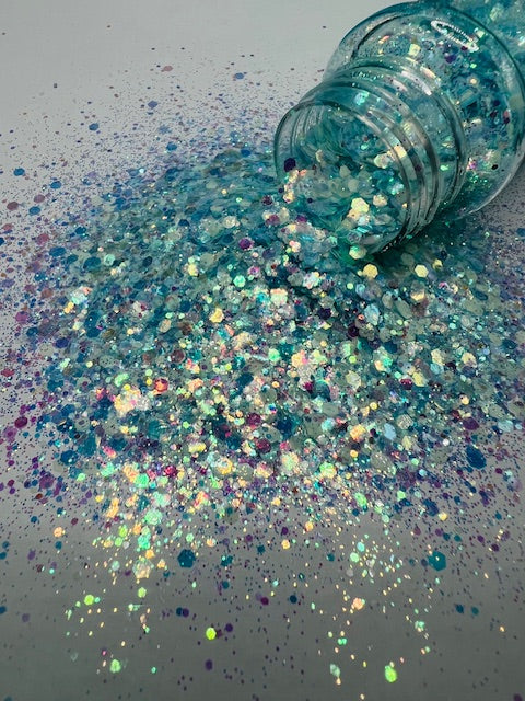 Dank- Mixed Frosty Blue Opal Glow in the Dark Glitter 1-10