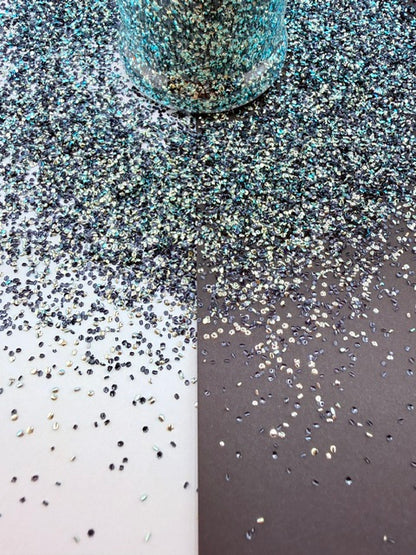Bubble Glitter 35- Black Grey Mini Chunky 14-1