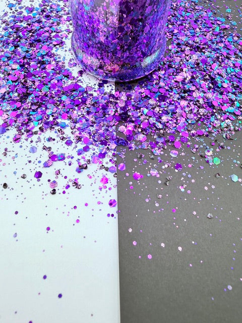 Twisted Tonic- Purple Blue Color Shift Textured Custom Mixed Chunky Glitter 5-8