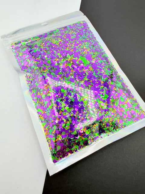 Beetlejuice- Purple Green Gold Chunky Custom Mixed Glitter