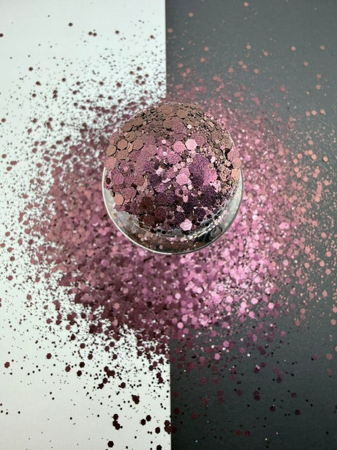 Chocolate Alloy- Brown Flat Metallic Chunky Mixed Glitter