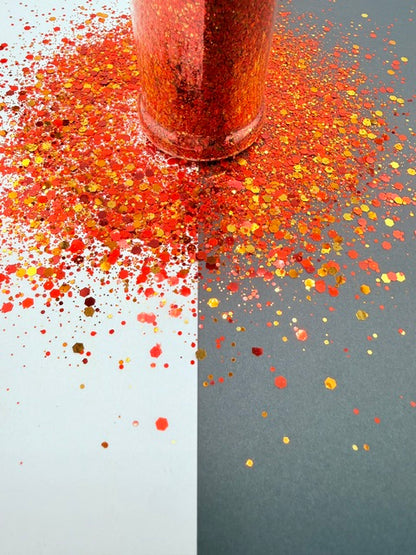 Toasted Maple- Red and Gold Chunky Custom Mixed Glitter 6-1