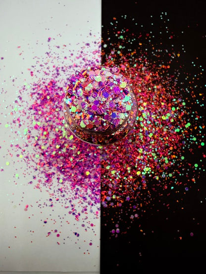 Practical Magic- Purple Color Shift Glow Chunky Mixed Bubble Glitter