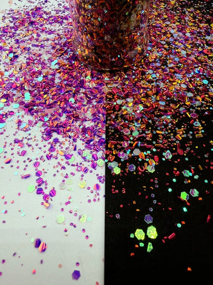 Practical Magic- Purple Color Shift Glow Chunky Mixed Bubble Glitter