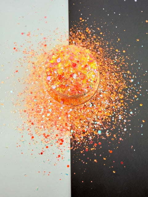 Bewitched- Pink and Orange Color Shift Glow Chunky Mixed Bubble Glitter 13-5
