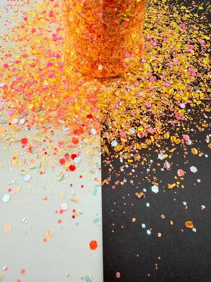 Bewitched- Pink and Orange Color Shift Glow Chunky Mixed Bubble Glitter 13-5