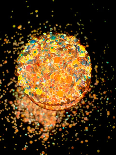 Bewitched- Pink and Orange Color Shift Glow Chunky Mixed Bubble Glitter 13-5