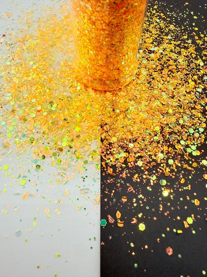 Tangerine Terror- Orange Glow Bubble Chunky Mixed Glitter