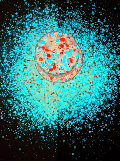 Sugar Skull- Orange Pink Silver Color Shift Glow Custom Mixed Chunky Glitter 1-9