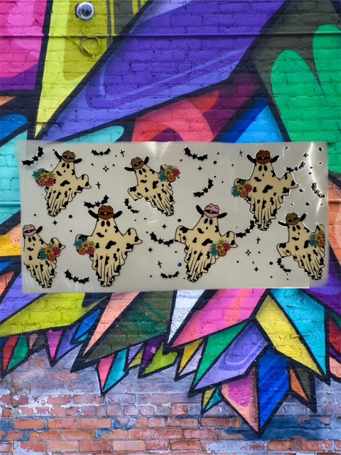 217. Western Cow Print Ghost UVDTF