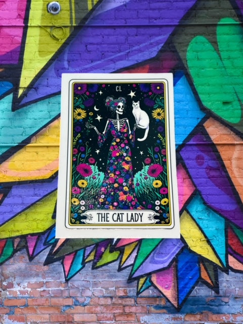 395. The Cat Lady Tarot Card Decal