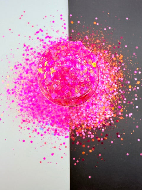 Pink Pineapple- Pink Opal Chunky Custom Mixed Glitter 14-5