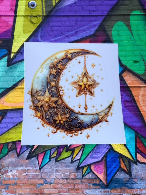 453. Decorated Moon Decal