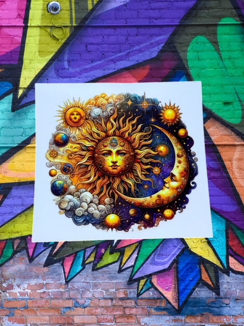 430. Celestial Sun Moon Decal