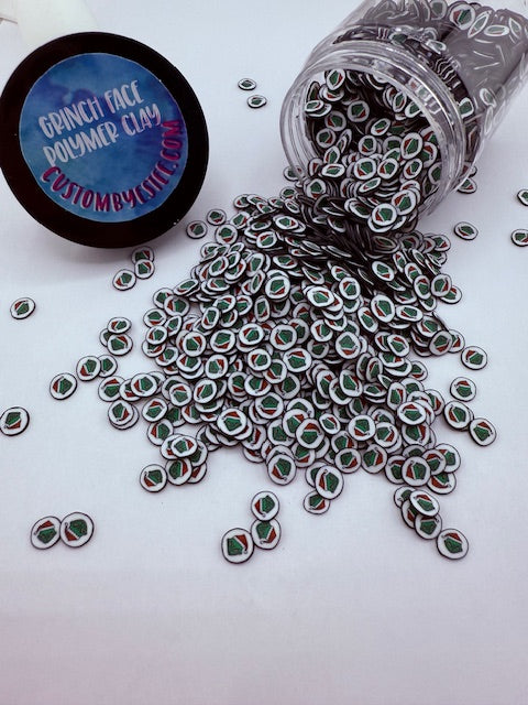 7. Grinch Face- Polymer Clay Pieces 11-10