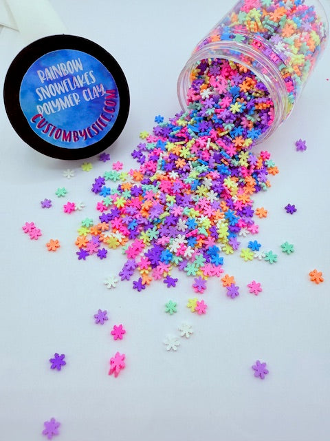 4. Rainbow Snowflakes- Polymer Clay Pieces