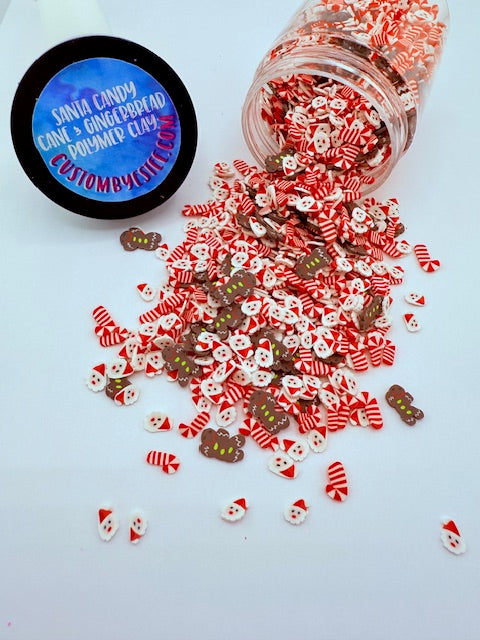 8. Santa Candy Cane and Gingerbread- Polymer Clay Pieces 11-9